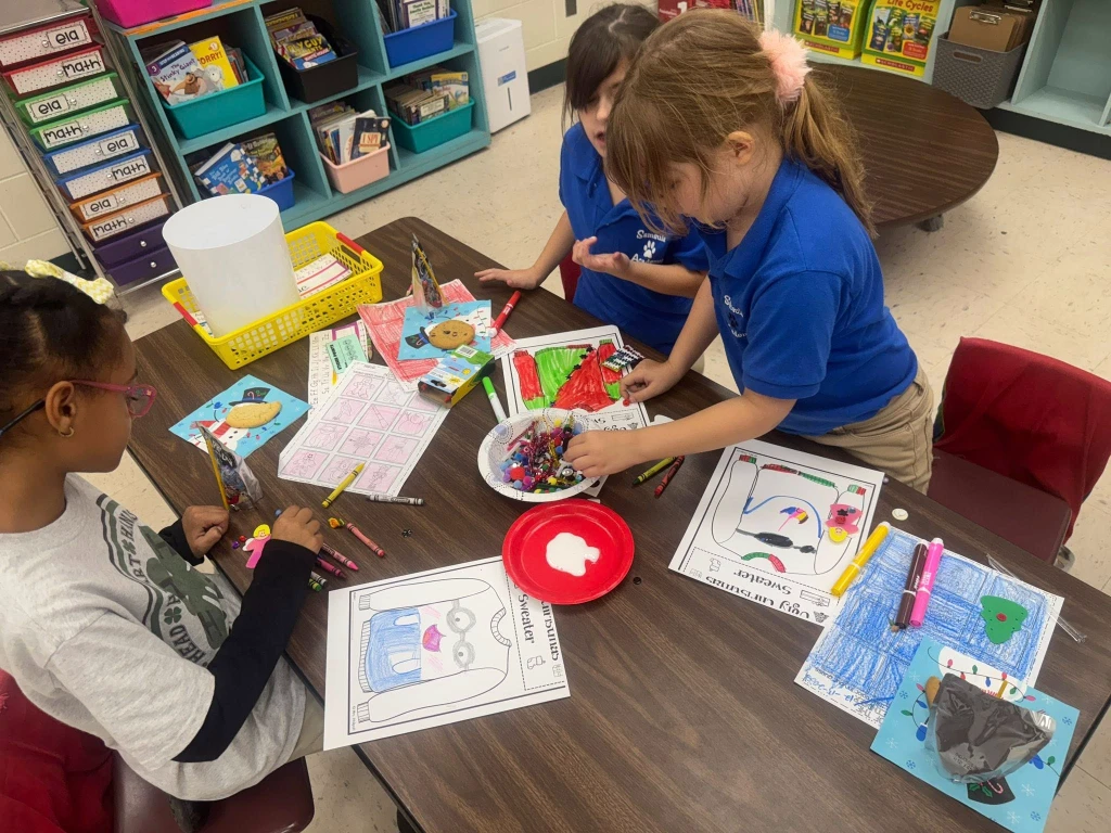 Pic of students working at a station