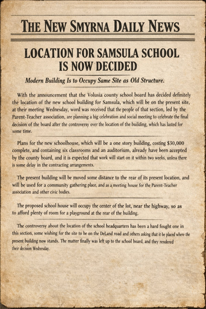new smyrna daily news article announcing new school building